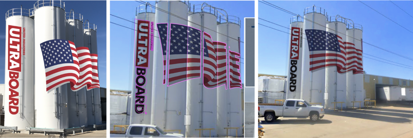 United Industries UltraBoard New Silos Bentonville Arkansas American Flag Logo Wrap